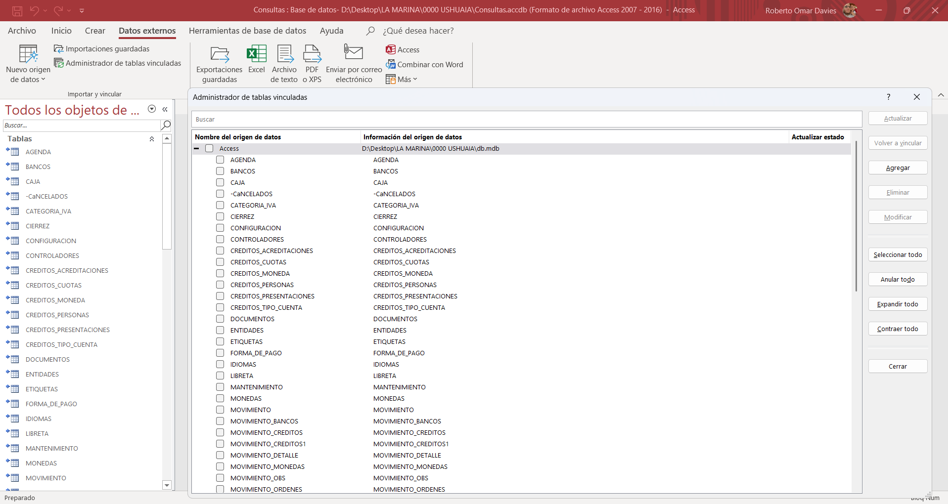 Consultas SQL y estructura en Access